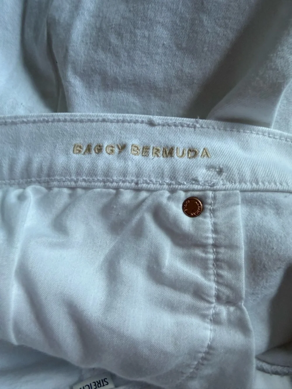 American Eagle Outfitters White Denim Shorts baggy Bermuda size 12